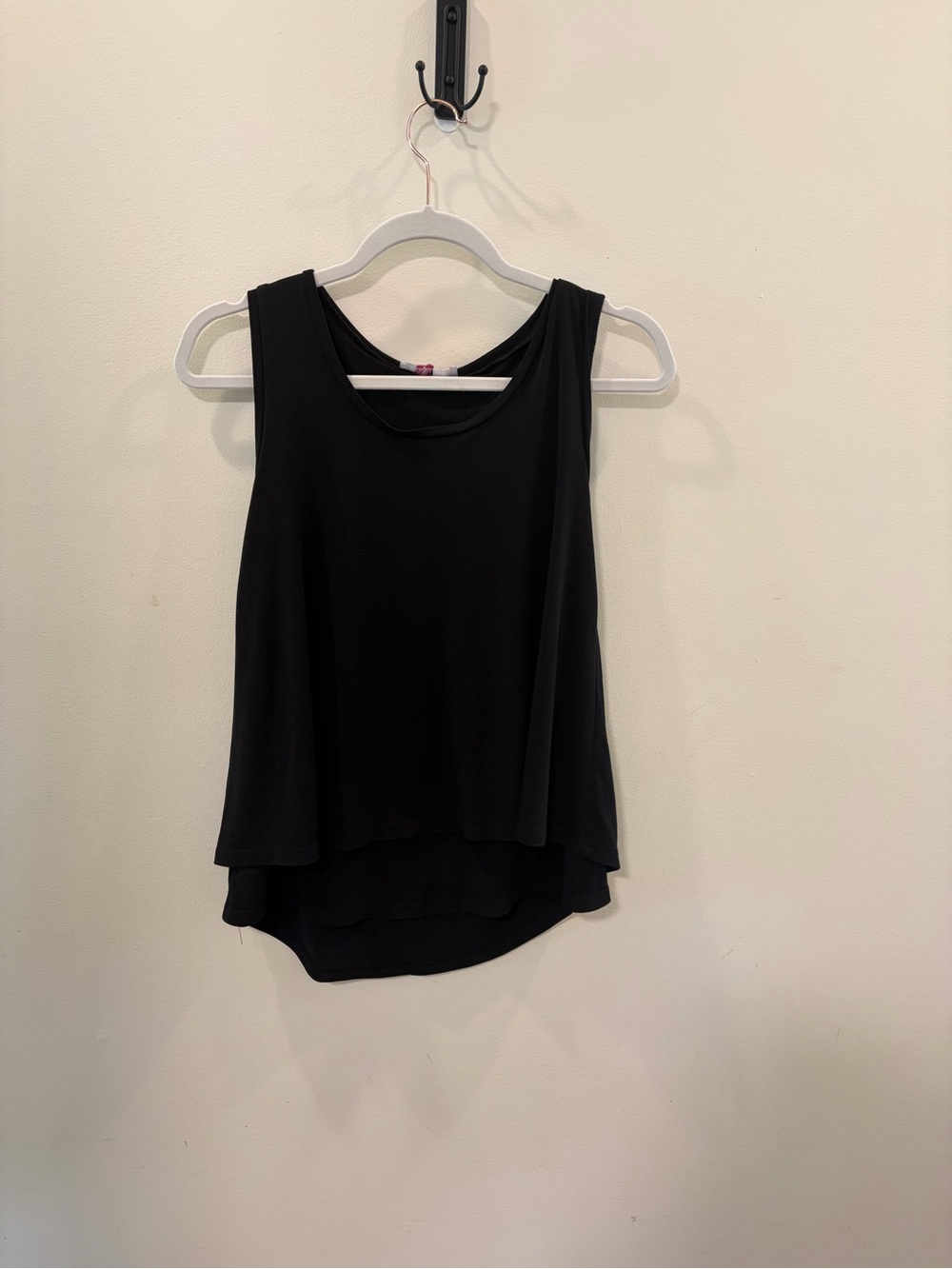 Aryeh Black Sleeveless High Low Tank Top Pleated Split Back Women Small